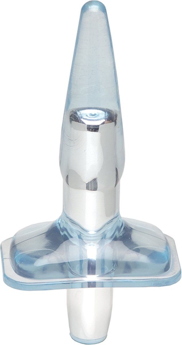 Голубая анальная пробка Purrfect Plug - 9,5 см.