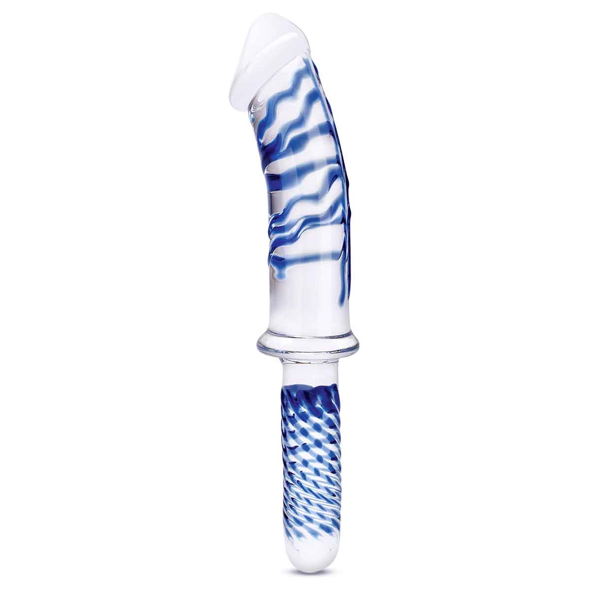 Прозрачно-синий двусторонний стимулятор 11  Realistic Double Ended Dildo - 28 см.