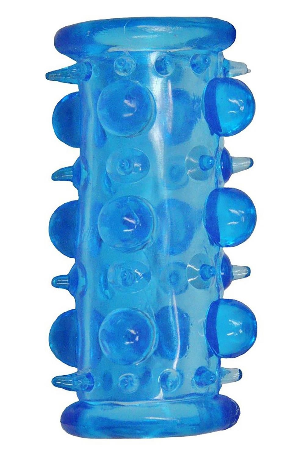 Голубая насадка с шипами и шишечками Bead Sleeve