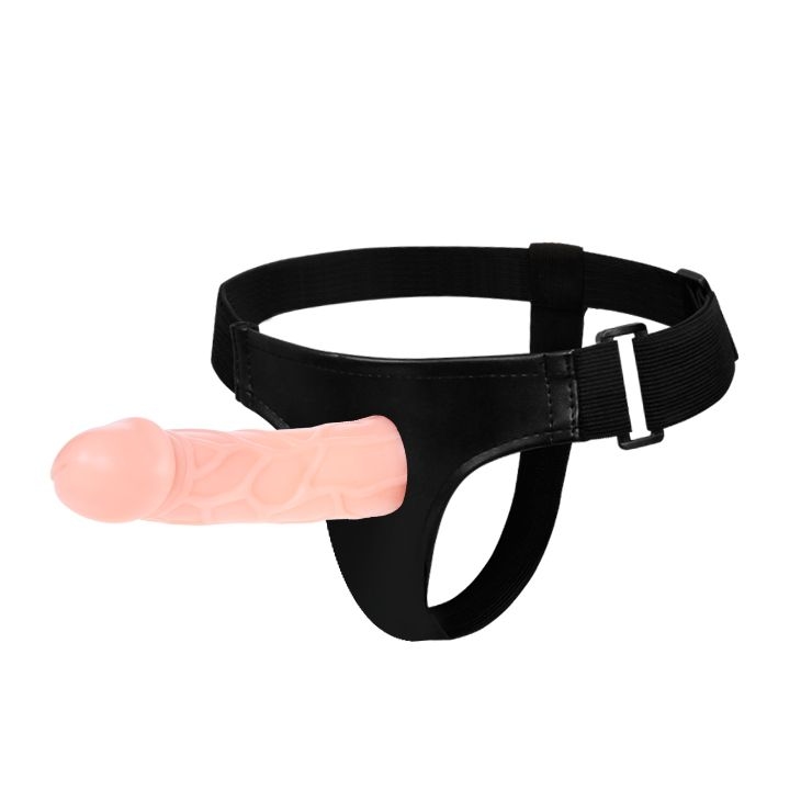 Телесный фаллоимитатор на трусиках Jessica Strap-On - 15,5 см.