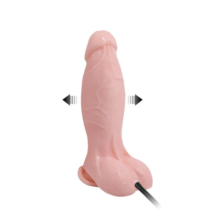 Телесный фаллоимитатор с функцией подкачки Inflatable - 18,8 см.