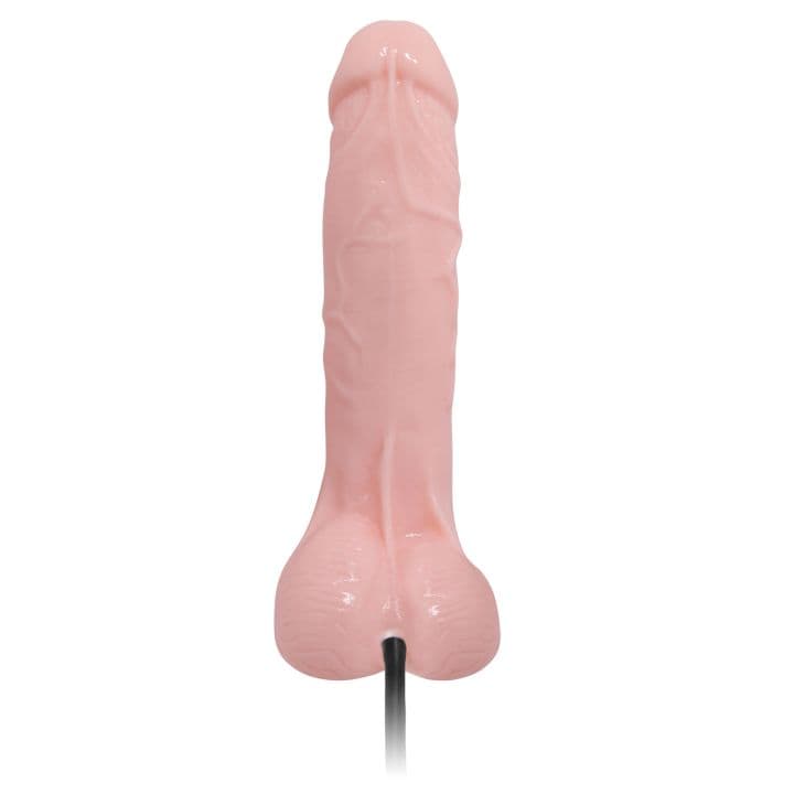 Телесный фаллоимитатор с функцией подкачки Inflatable - 18,8 см.