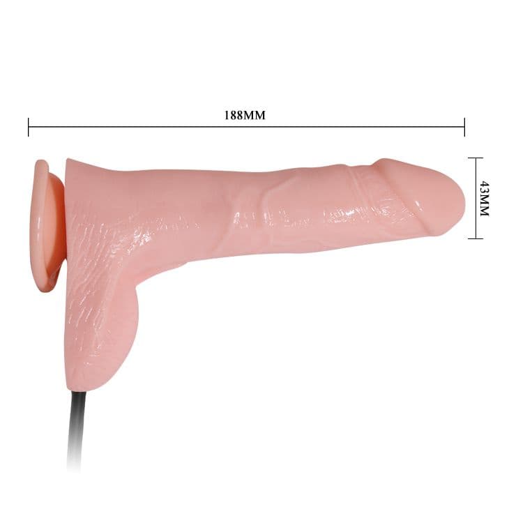 Телесный фаллоимитатор с функцией подкачки Inflatable - 18,8 см.