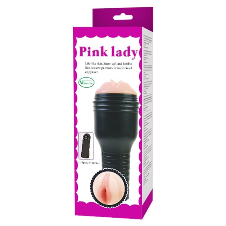 Мастурбатор-вагина с 4 уровнями вибрации и выносным пультом Pink Lady