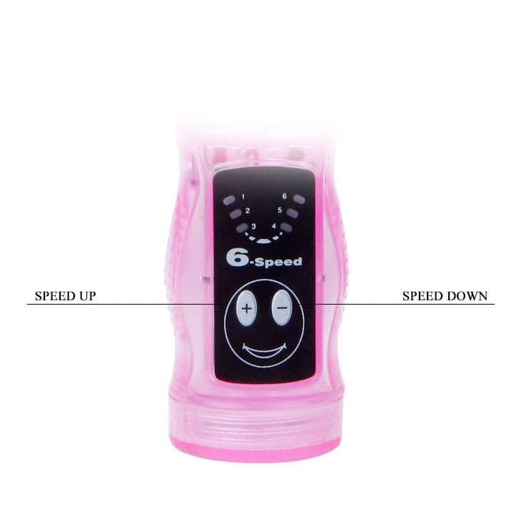 Розовый вибратор с анальным и клиторальным отростками Intimate Tease - 22,5 см.