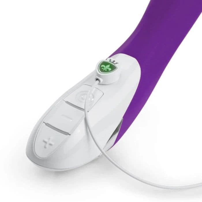 Фиолетовый вибратор Mystim Sassy Simon - 27 см.