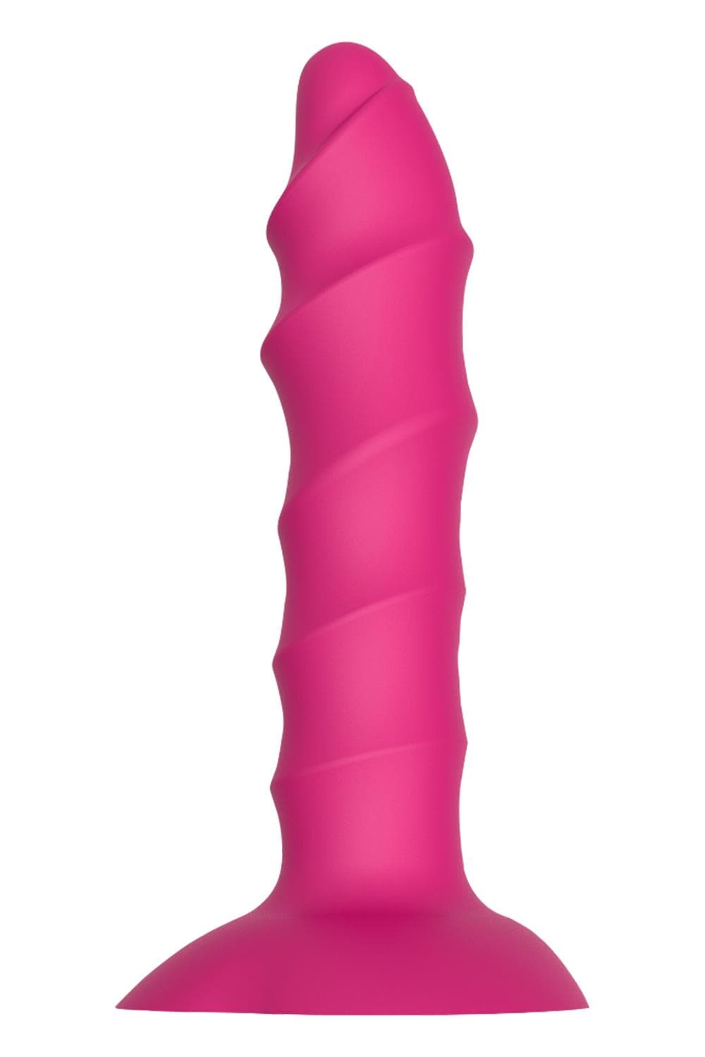 Розовый ребристый анальный фаллоимитатор Twisted Plug With Suction Cup - 17 см. 