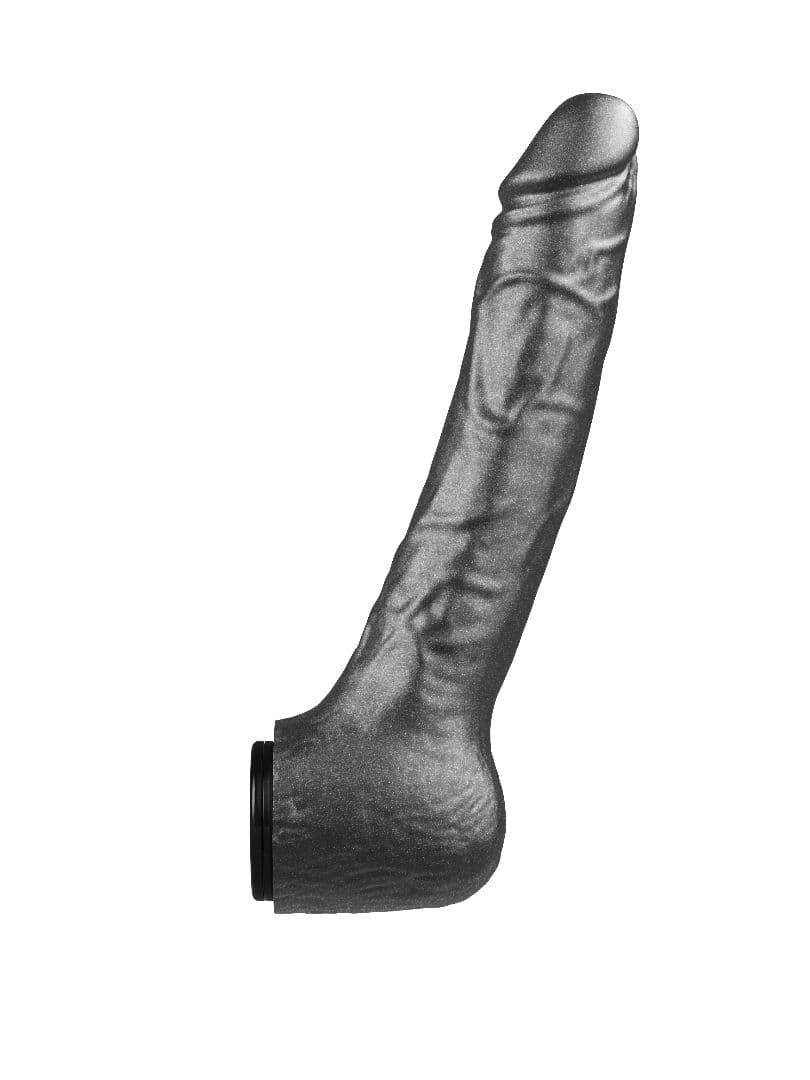 Чёрная фаллическая насадка BLACK BENT 3 - 22 см.