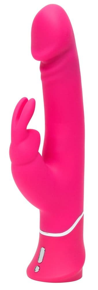 Розовый вибратор-кролик Realistic Dual Density Rechargeable Rabbit Vibrator - 25,5 см.