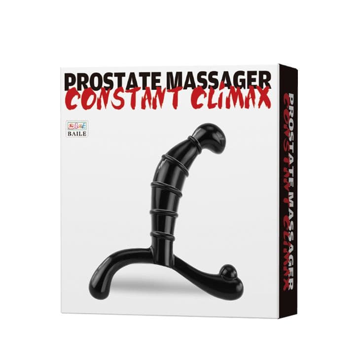 Чёрный стимулятор простаты с рёбрышками Constant Climax