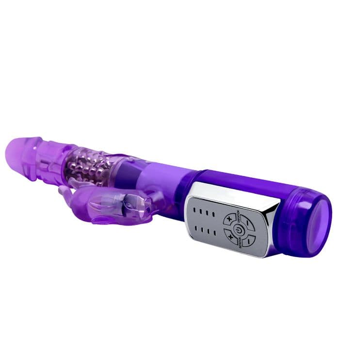 Фиолетовый вибратор-ротатор Passionate Baron - 22 см.