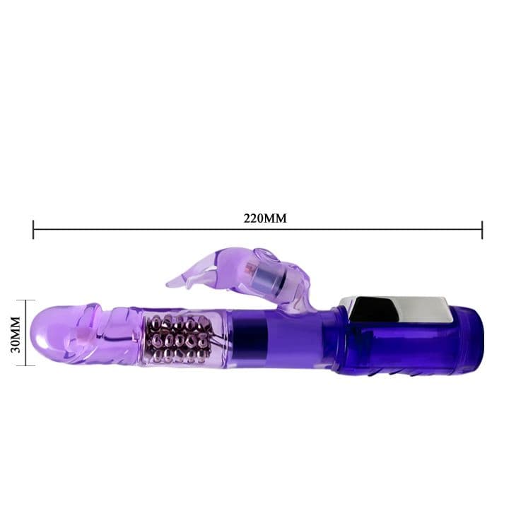 Фиолетовый вибратор-ротатор Passionate Baron - 22 см.