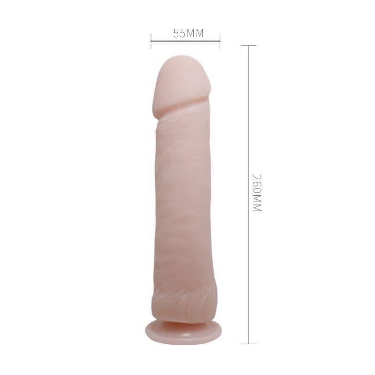 Телесный вибратор с присоской The Big Penis - 26 см.