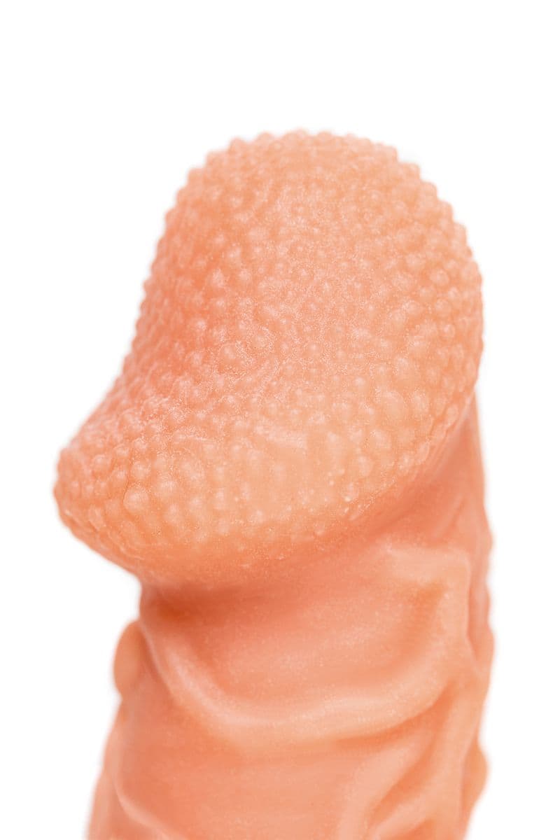 Телесная закрытая насадка с венками Cock Sleeve 006 Size L - 17,6 см.