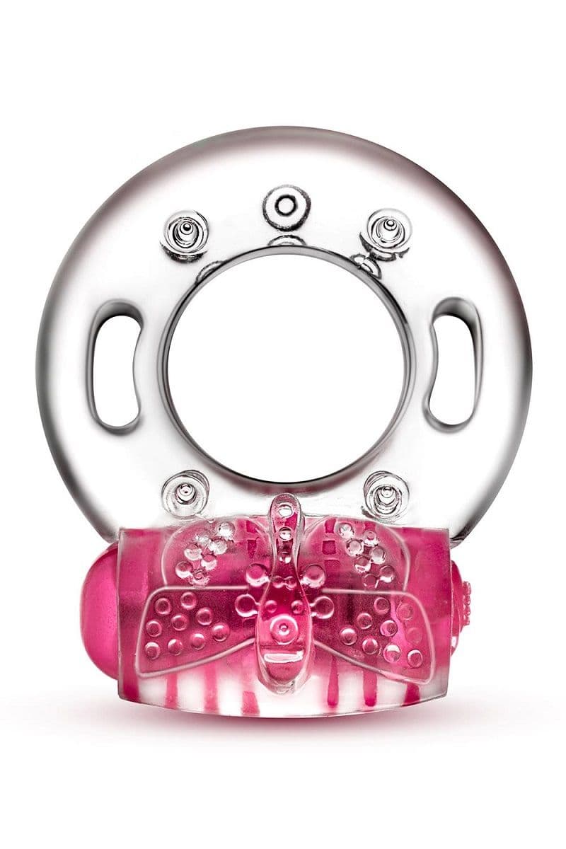 Розовое эрекционное виброкольцо Arouser Vibrating C-Ring