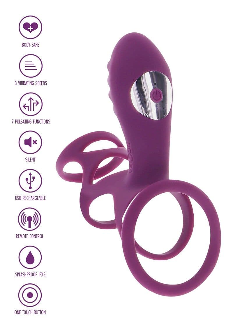 Фиолетовая эрекционная вибронасадка Halo Halo C-Ring Sleeve