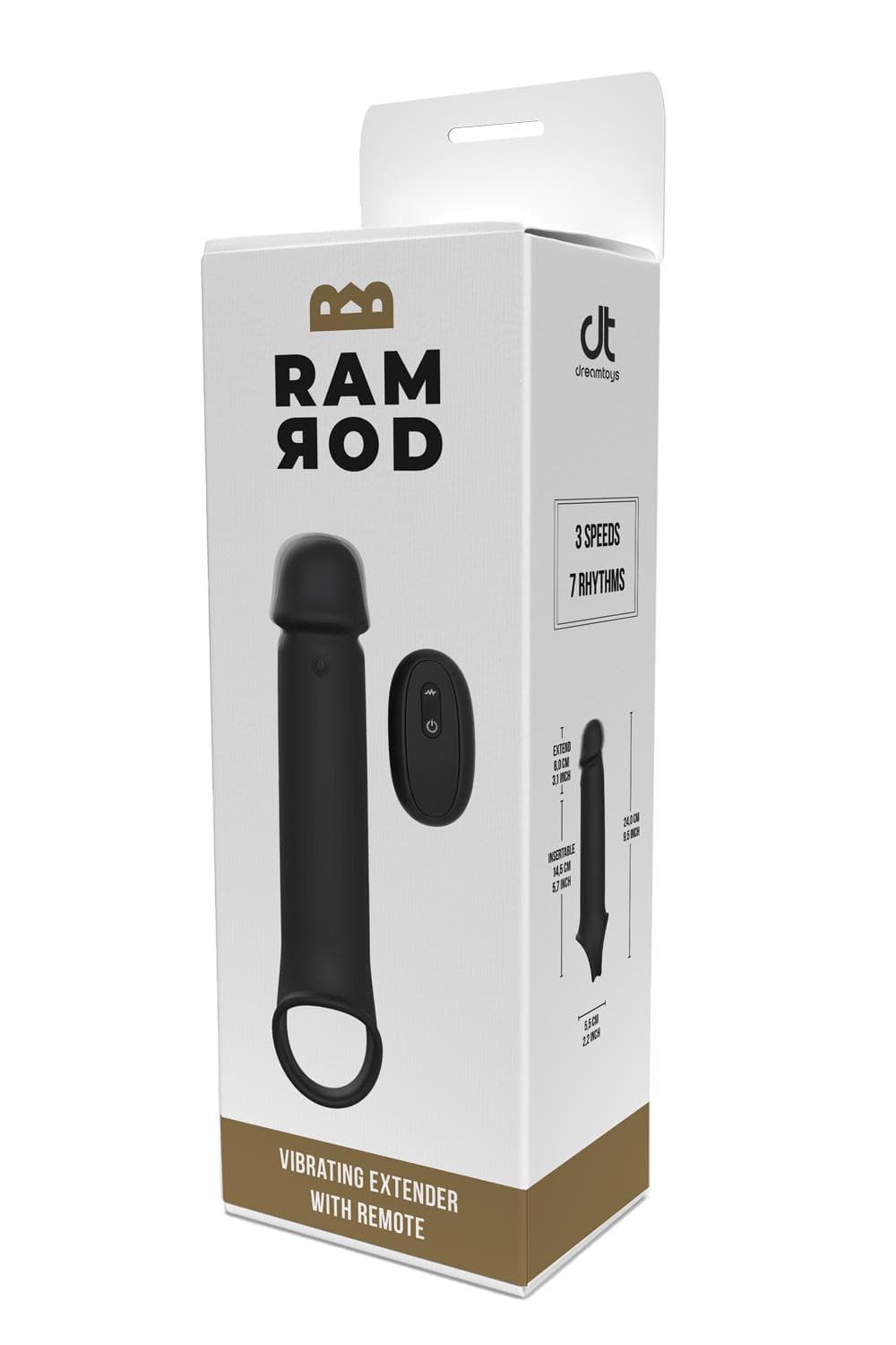 Черная насадка-удлинитель с вибрацией Vibrating Extender With Remote