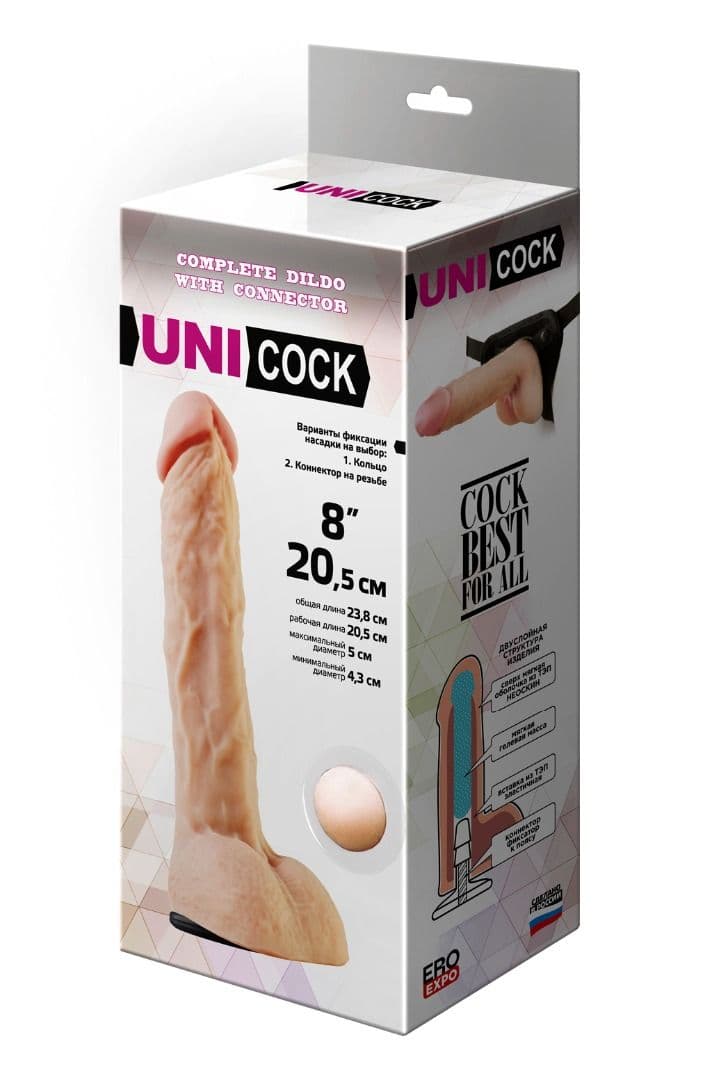 Фаллическая насадка Харнесс UNICOCK 9  - 24,5 см.