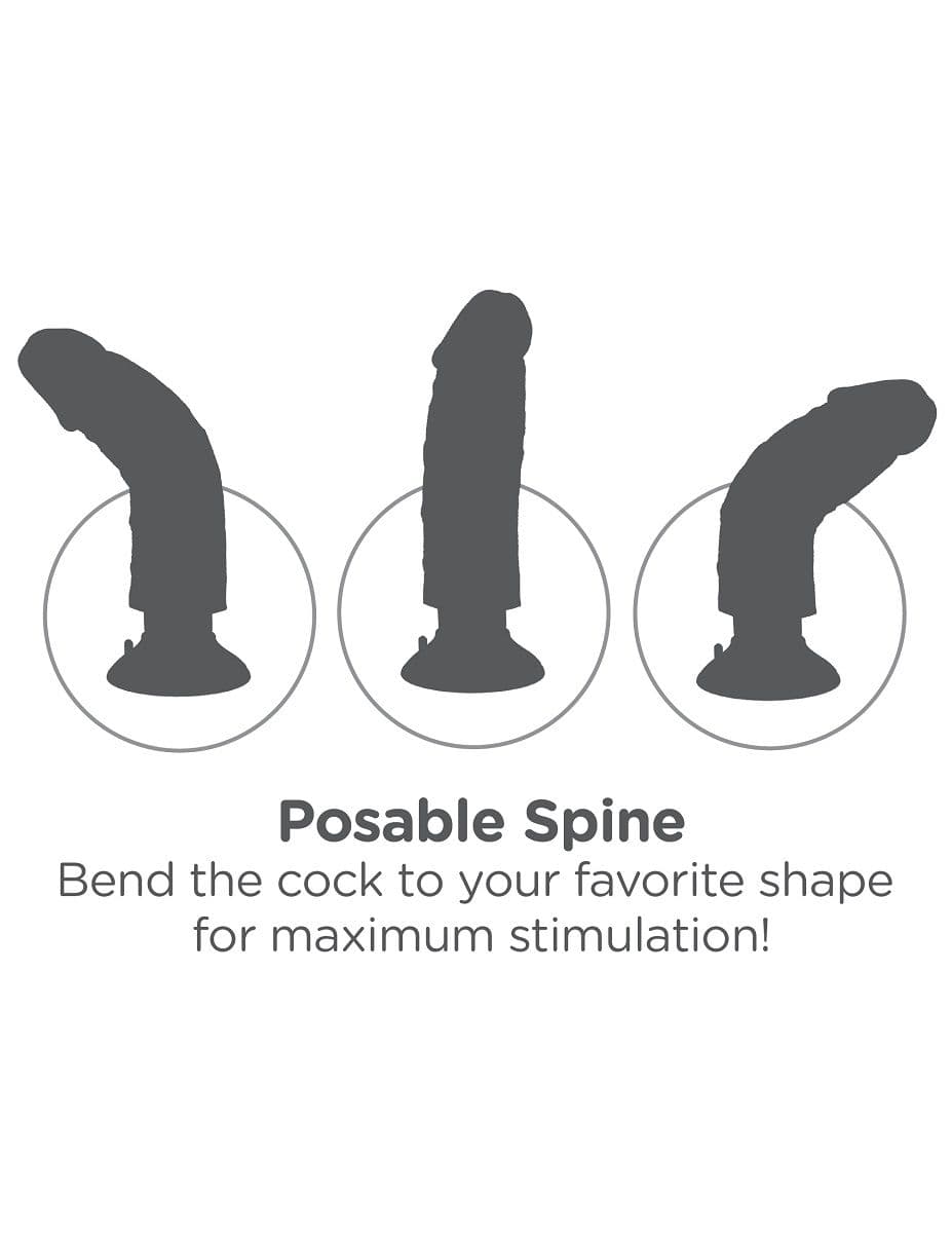 Телесный вибромассажер 10  Vibrating Cock with Balls - 25,4 см.