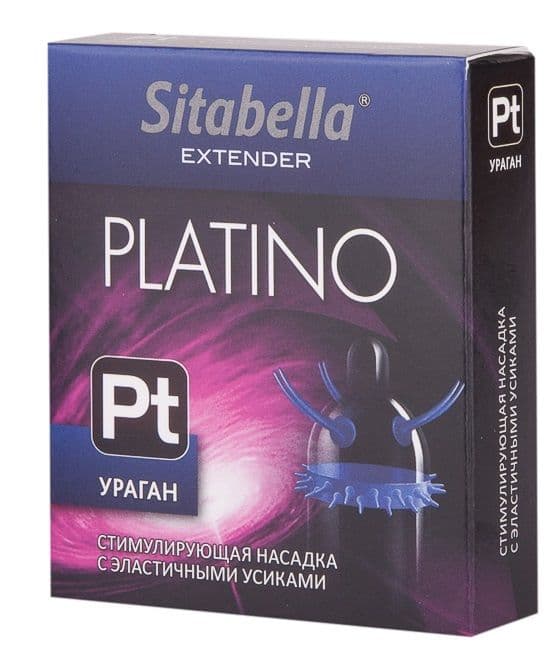 Стимулирующая насадка с усиками и шипиками Platino  Ураган 