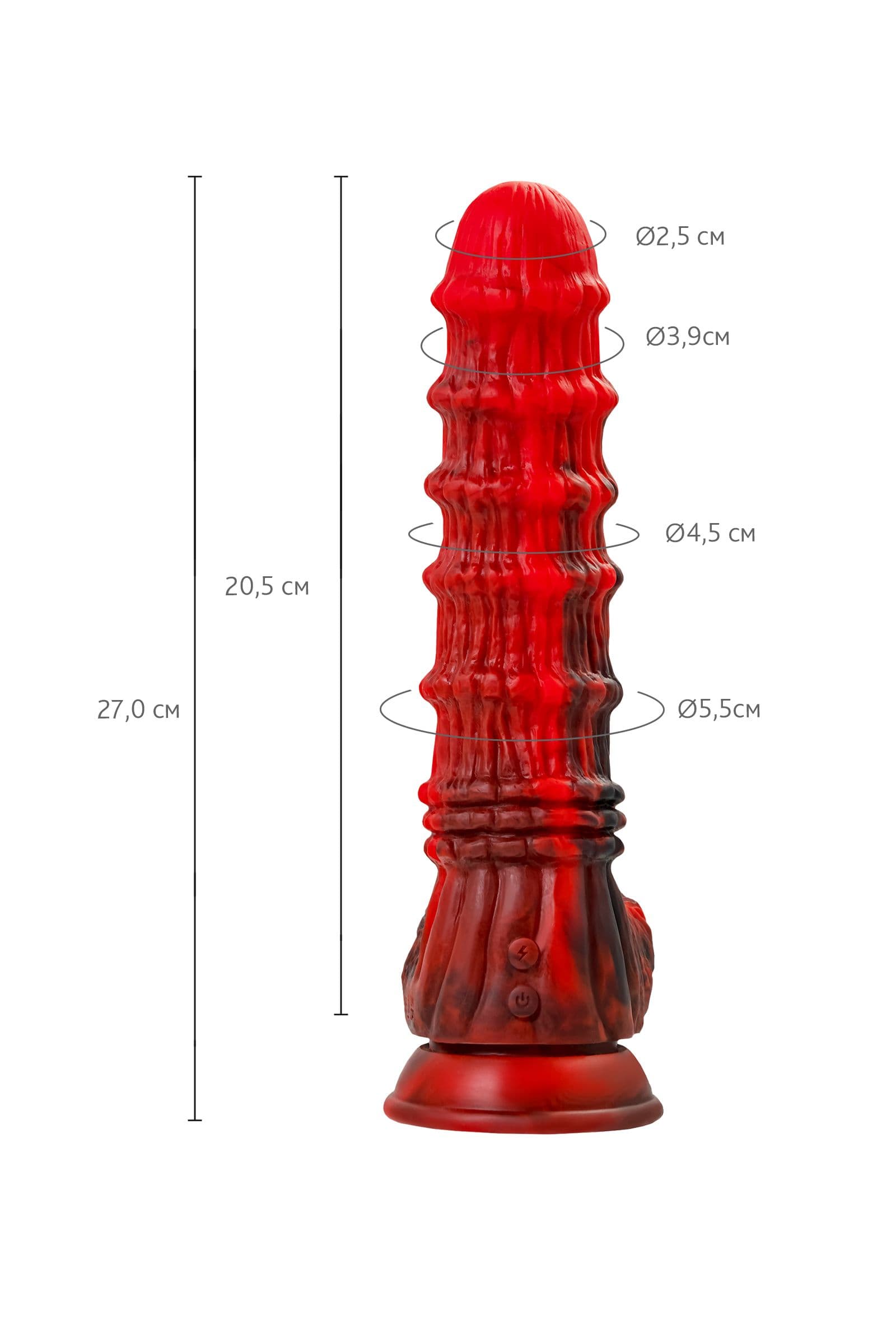 Силиконовый вибратор Monster Tops - 27 см.