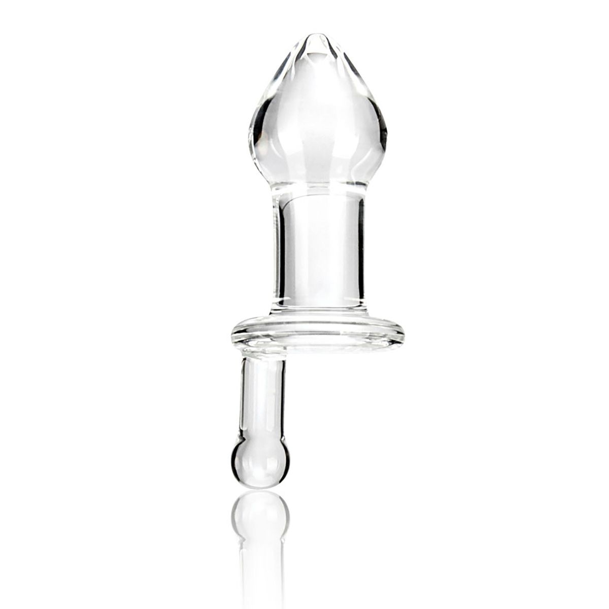 Прозрачный стеклянный анальный плаг с ручкой Glass Juicer - 12,7 см.